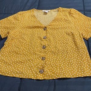 Mustard Polka Dot Blouse